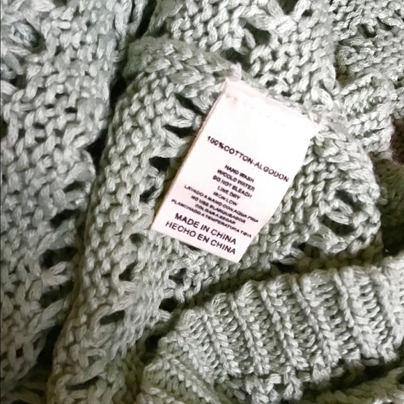 LISTICLE open knit elbow sleeve cardigan sweater - Picture 7 of 8